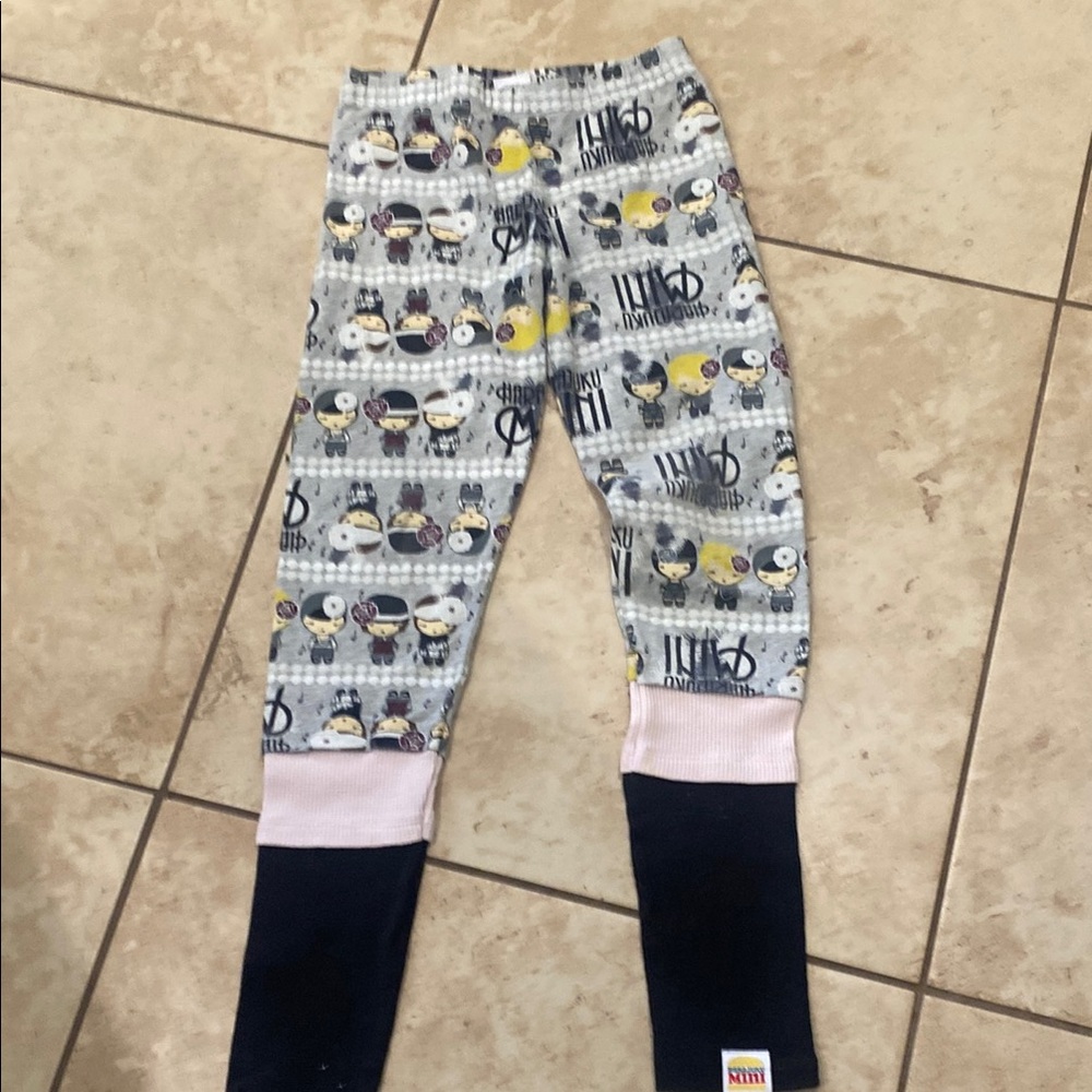 Gray Harajuku Graphic  Pants